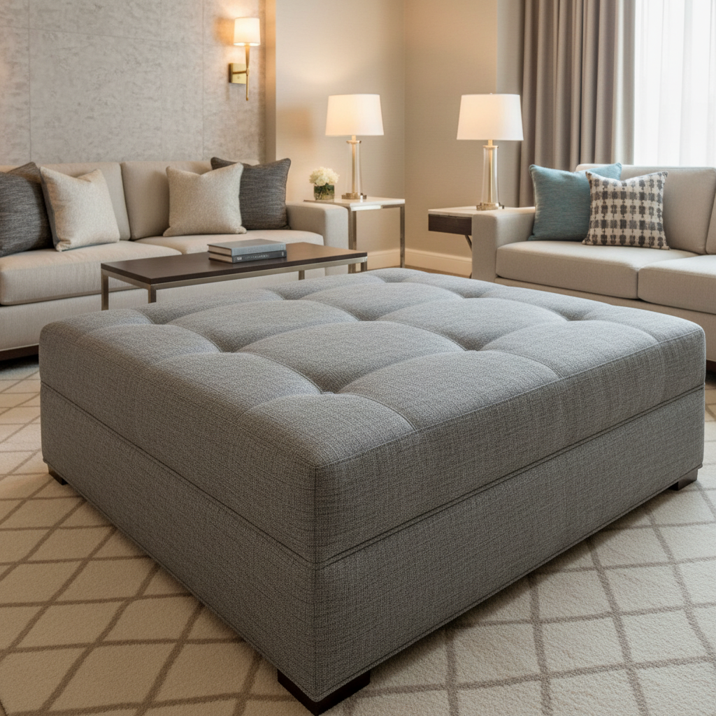 Tortola - Coast Upholstered Ottoman | Architectural Fabrics
