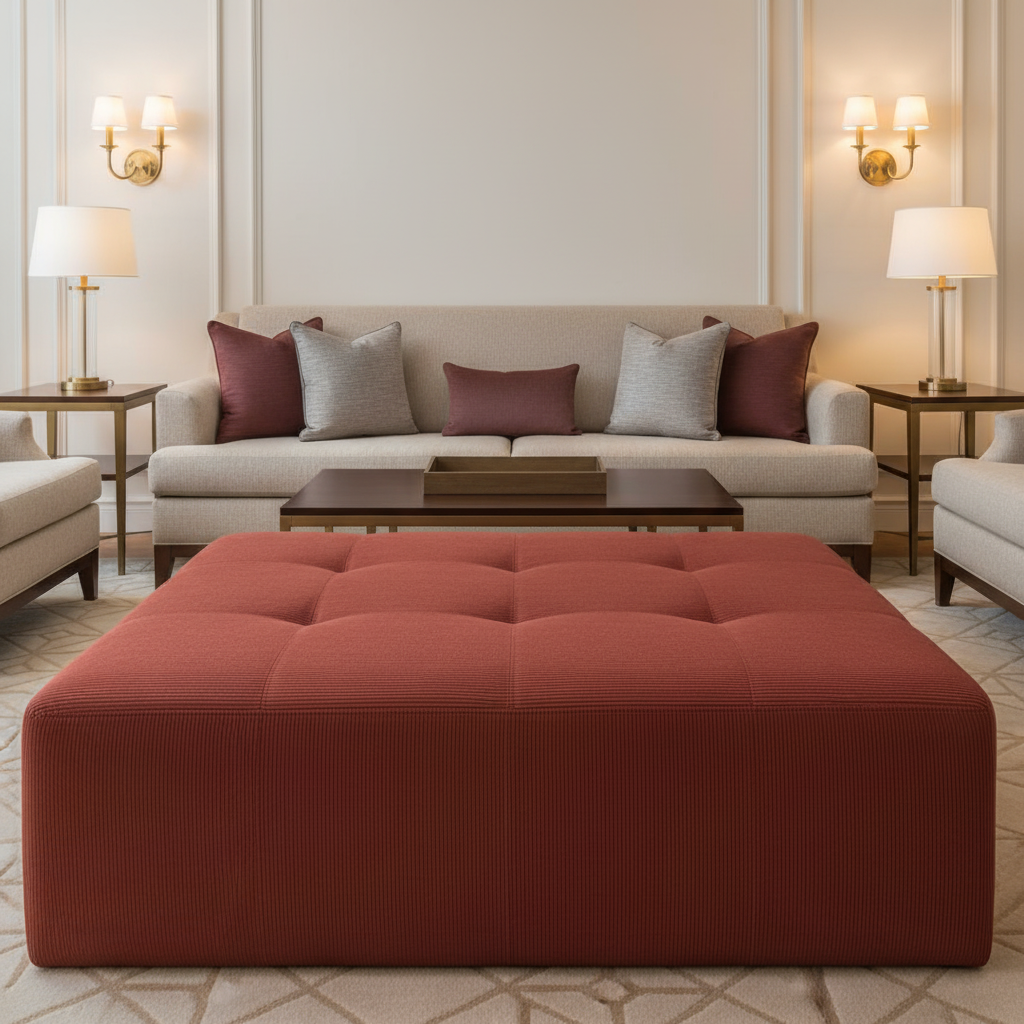 Storm Bay - Passion Upholstered Ottoman | Architectural Fabrics