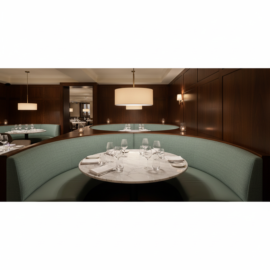 Woven Textured Surface Seafoam Green Upholstered Banquette | Architectural Fabrics