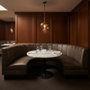 Alamo - Cocoa Bean Performance Vinyl Upholstered Banquette | Architectural Fabrics