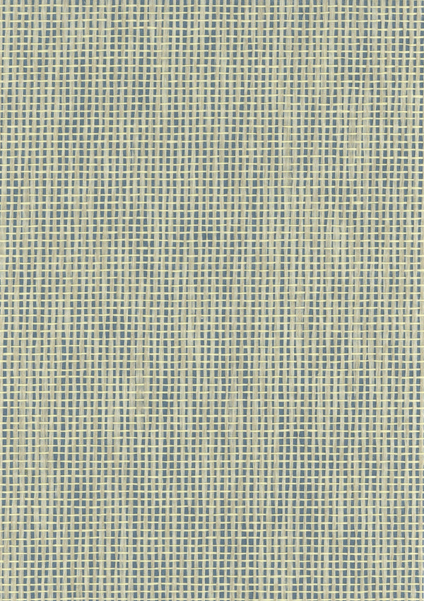 Amelia Island-Mineral Blue Paper Weave Wallcovering | Phillipe Romano