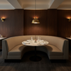 Linen Weave Texture Soft Taupe Upholstered Banquette | Architectural Fabrics