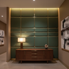 Subtle Velvet Texture Deep Forest Upholstered Wall Panel | Architectural Fabrics