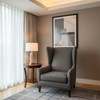 Woven Linen Texture Charcoal Grey Upholstered Chair | Architectural Fabrics