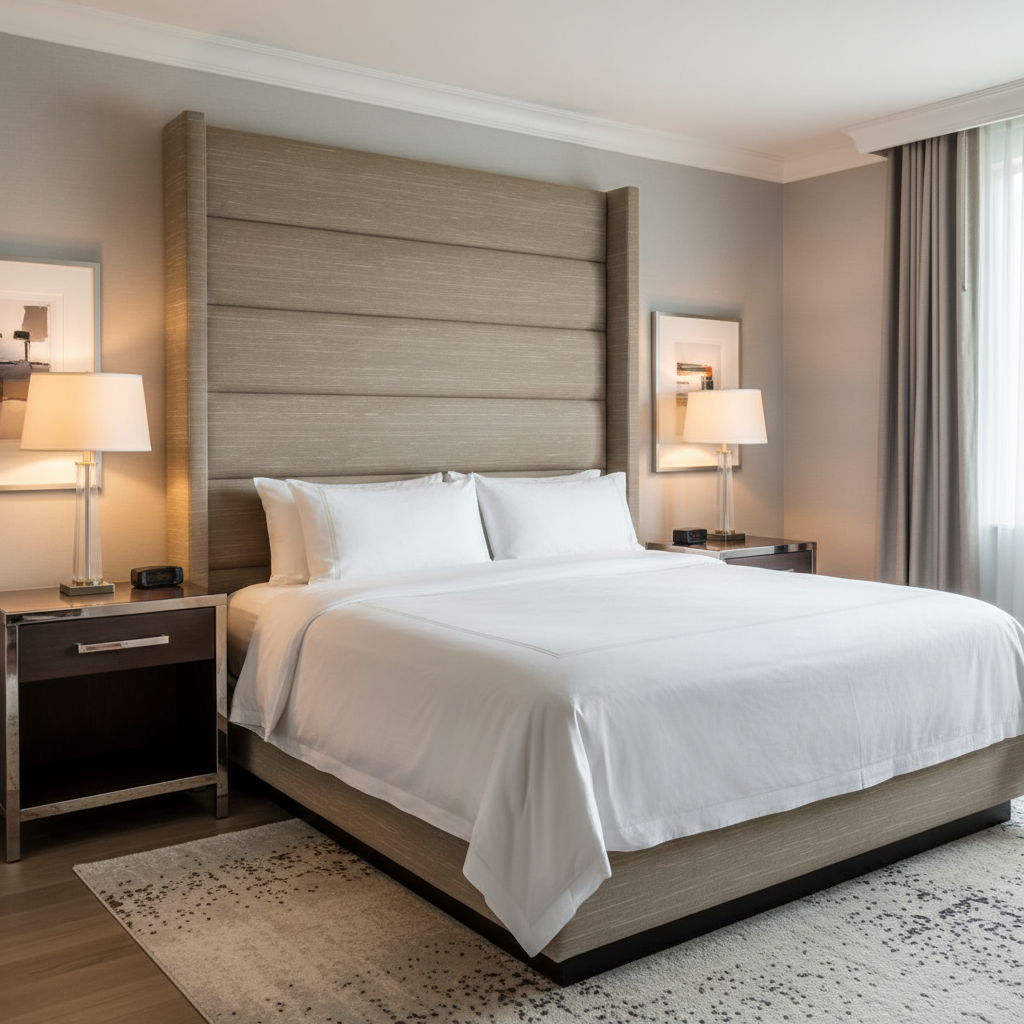 Tradewind Trace - Latte Upholstered Headboard | Architectural Fabrics