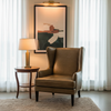 Embossed Reptile Scale Olive Brown Upholstered Chair | Architectural Fabrics