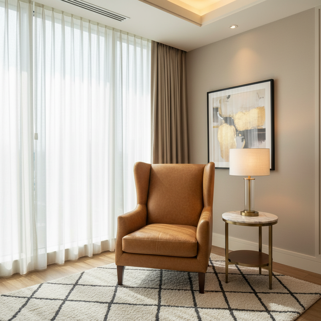 Smooth Pebble Grain Golden Caramel Upholstered Chair | Architectural Fabrics