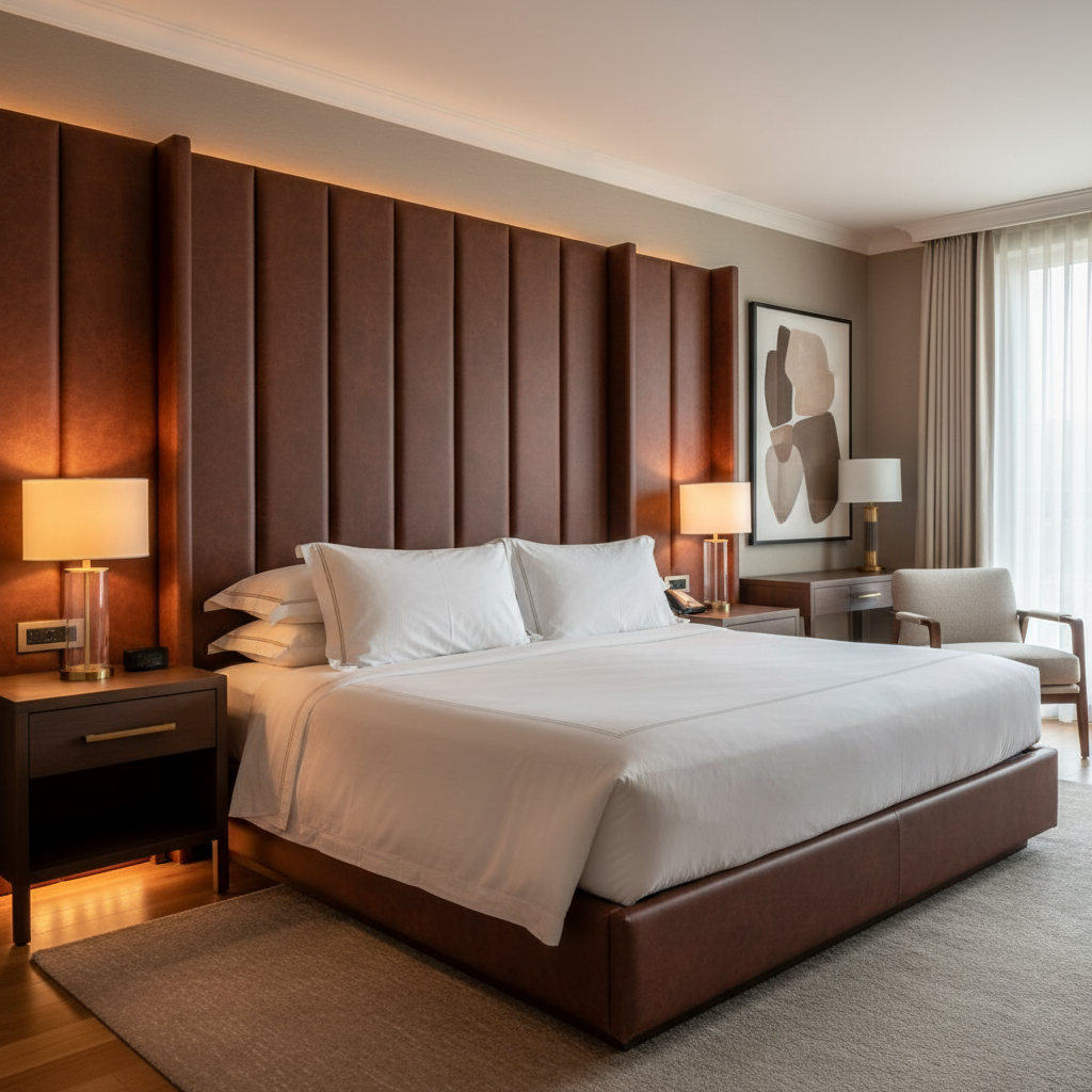 Aire Pebbled - Russet Breathable Polyurethane Upholstered Headboard | Architectural Fabrics