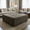 Aspect - Deep Umber Performance Polyurethane Upholstered Ottoman | Architectural Fabrics