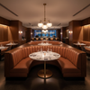 Smooth Pebble Grain Rustic Sienna Upholstered Banquette | Architectural Fabrics