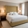 Brushed Vertical Texture Golden Wheat Upholstered Headboard | Architectural Fabrics