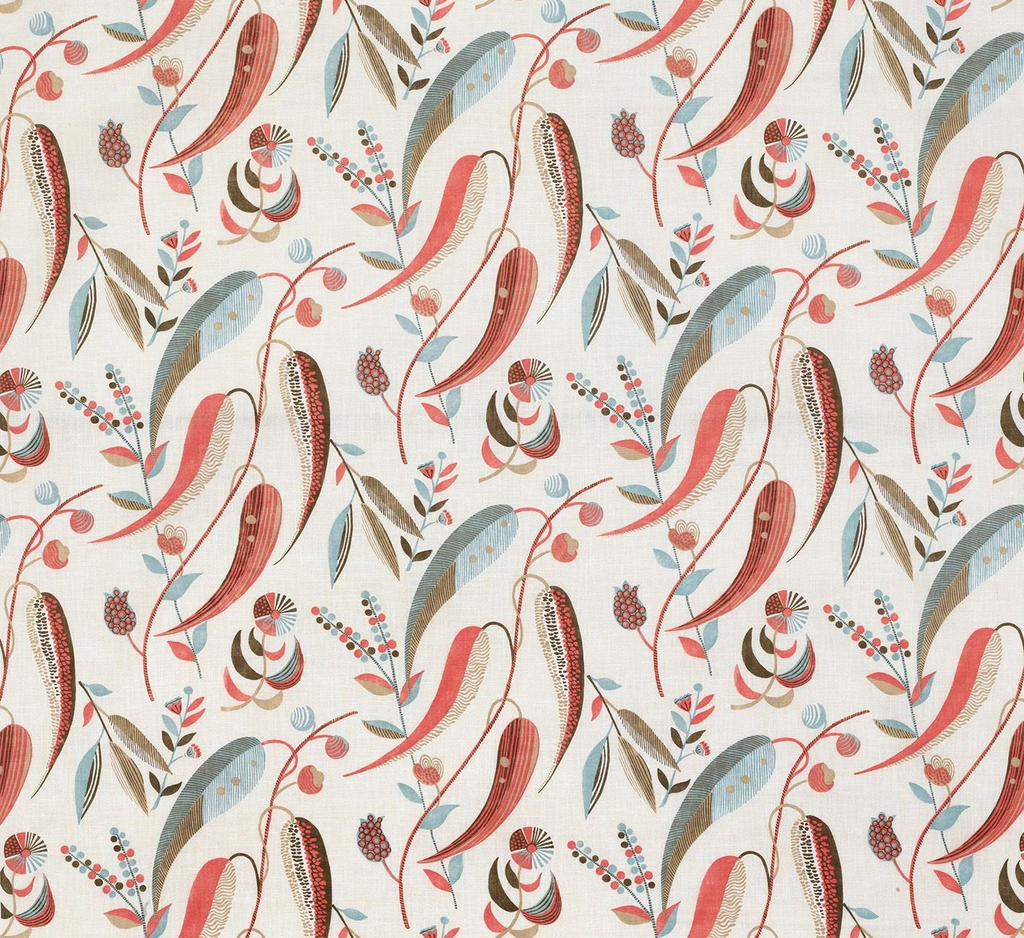 DWCY-900262 Nina Campbell Fabric Coral designer-wallcoverings-los-angeles