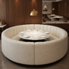 Arcadia - Oyster Shell Performance Vinyl Upholstered Banquette | Architectural Fabrics