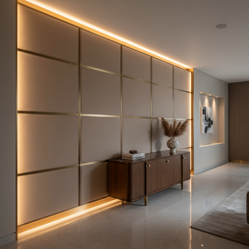 Ultrasuede  Sand Beige Upholstered Wall Panel | Ultrasuede Upholstery