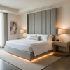 Manchioneel - Grigio Upholstered Headboard | Architectural Fabrics