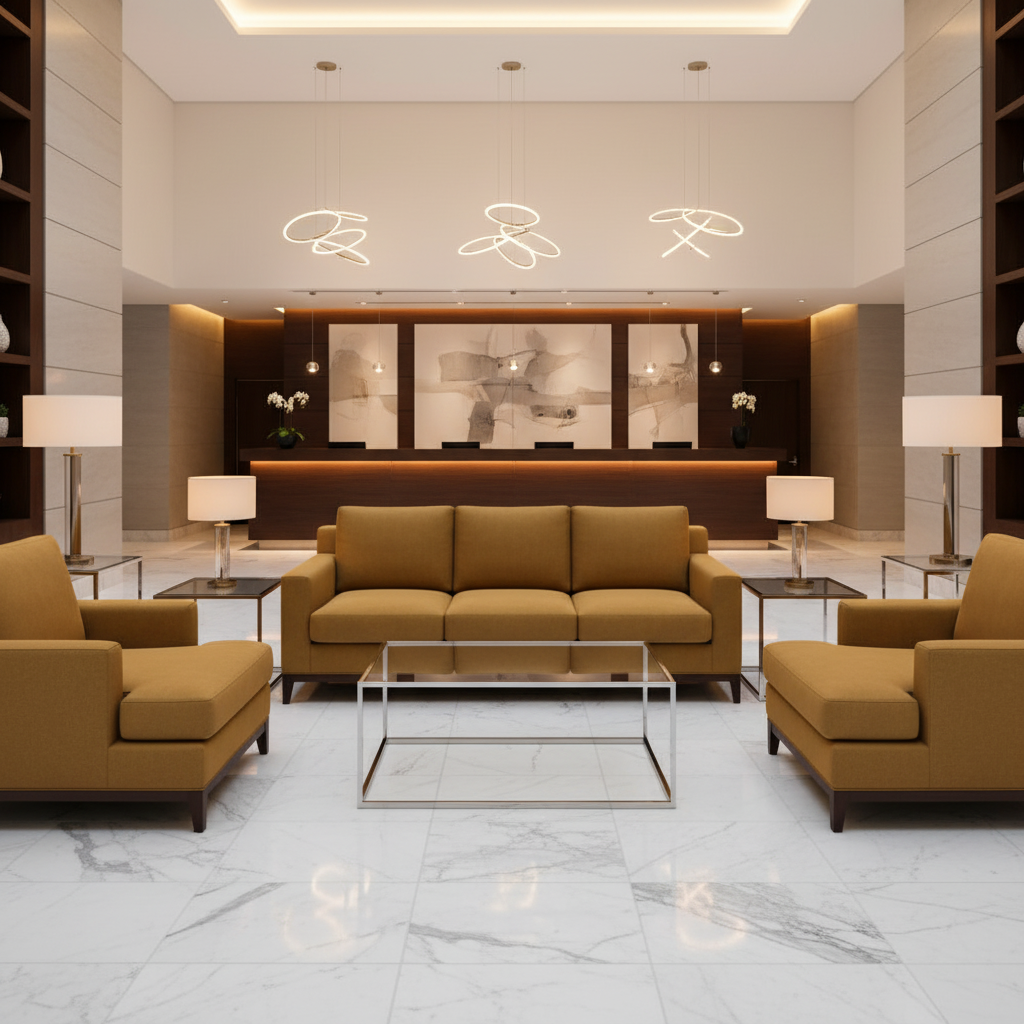 Aarden - Golden Umber Silicone Hybrid Upholstered Sofa | Architectural Fabrics