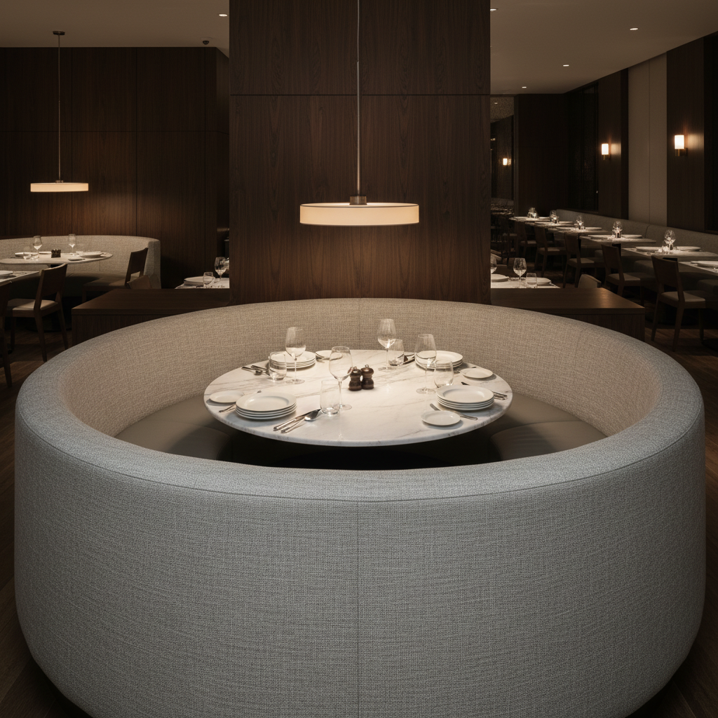 Rattan Bay - Metal Upholstered Banquette | Architectural Fabrics