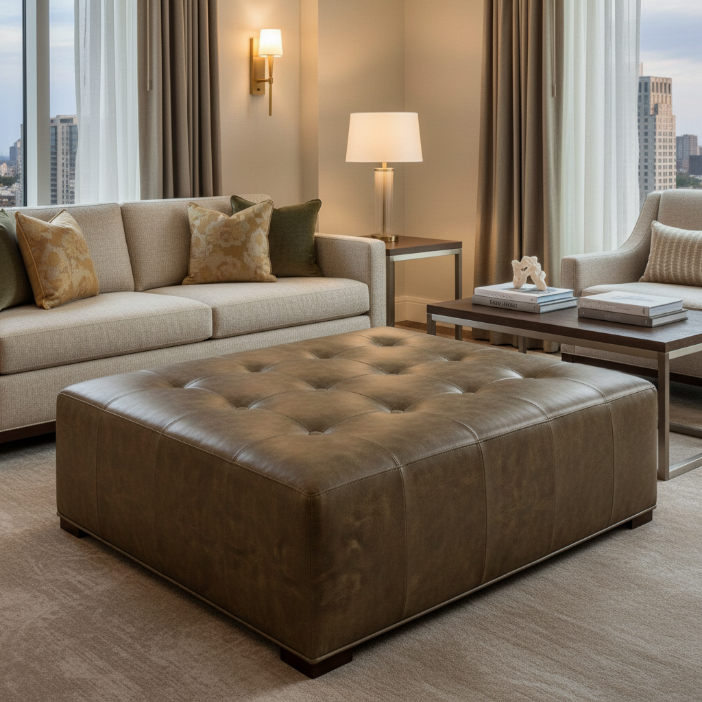 Tobago - Sumatra Upholstered Ottoman | Architectural Fabrics