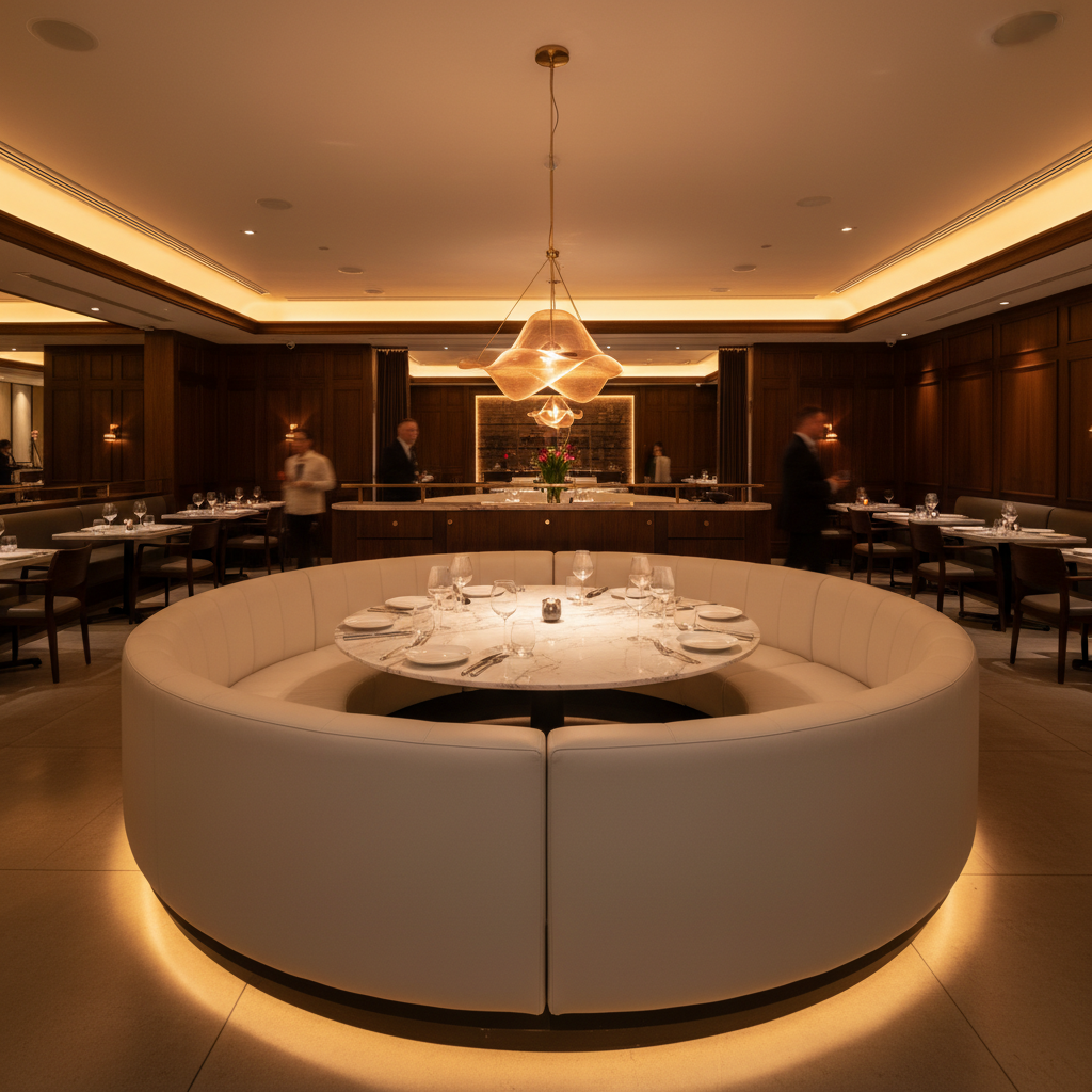 Big Stone Gap Smoke Upholstered Banquette | Architectural Fabrics