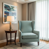Woven Basketweave Texture Aqua Mist Upholstered Chair | Architectural Fabrics