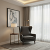 Smooth Pebble Grain Dark Charcoal Upholstered Chair | Architectural Fabrics