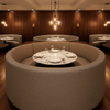 Aspect - Taupe Linen Performance Polyurethane Upholstered Banquette | Architectural Fabrics