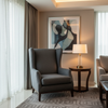 Subtle Woven Texture Dark Graphite Upholstered Chair | Architectural Fabrics