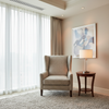Woven Chevron Pattern Neutral Taupe Upholstered Chair | Architectural Fabrics