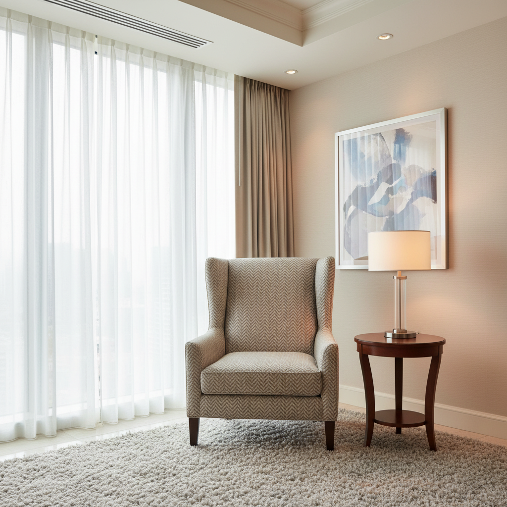 Woven Chevron Pattern Neutral Taupe Upholstered Chair | Architectural Fabrics