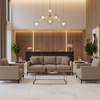 Fine Textured Weave Soft Taupe Upholstered Sofa | Architectural Fabrics