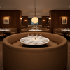 Linen Weave Texture Cocoa Bean Upholstered Banquette | Architectural Fabrics