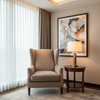 Smooth Suede Texture Mushroom Taupe Upholstered Chair | Architectural Fabrics