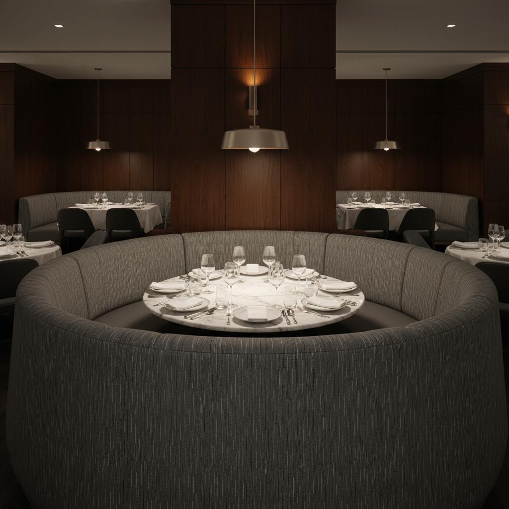 Stitchwork Bay - Gris Upholstered Banquette | Architectural Fabrics