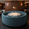Smooth Solid Texture Dusty Teal Upholstered Banquette | Architectural Fabrics