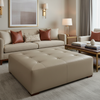 Maho Bay - Mushroom Upholstered Ottoman | Architectural Fabrics