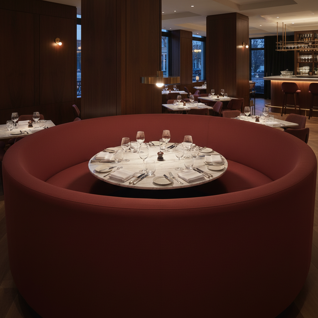 Necker Island - Carmine Upholstered Banquette | Architectural Fabrics