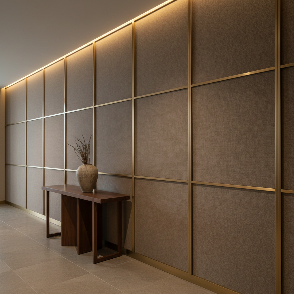 Steeple Reef - Chocolate Upholstered Wall Panel | Architectural Fabrics
