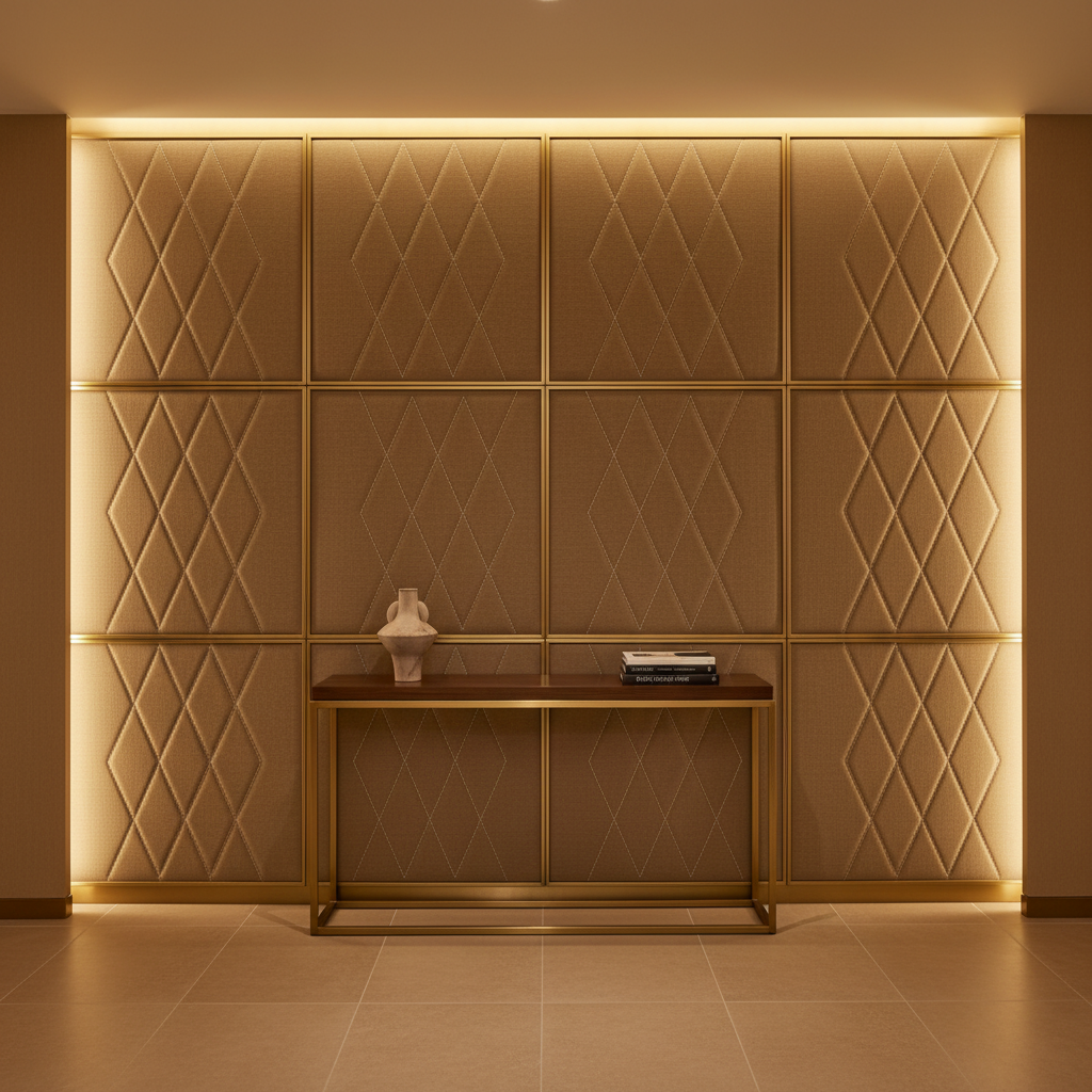 Stone Haven - Mocha Upholstered Wall Panel | Architectural Fabrics