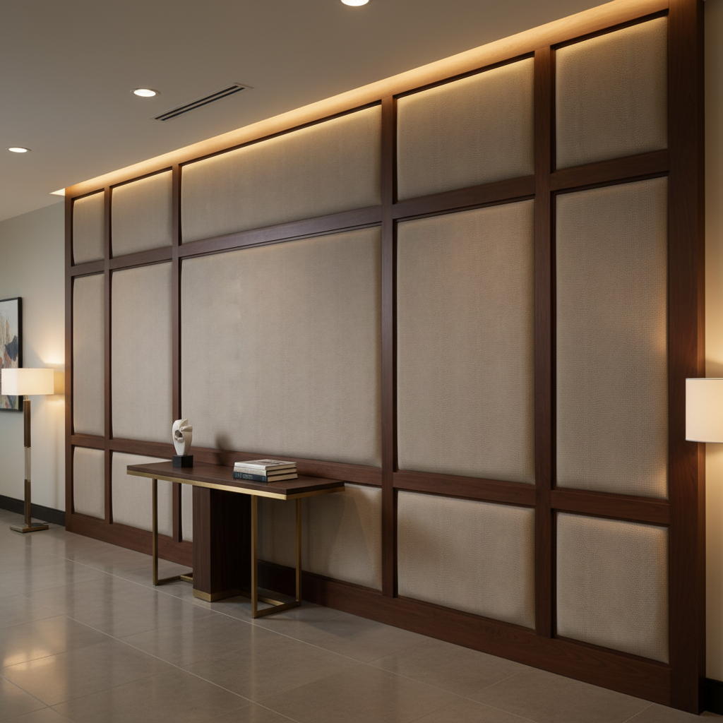 Snake Cay - Putty Upholstered Wall Panel | Architectural Fabrics