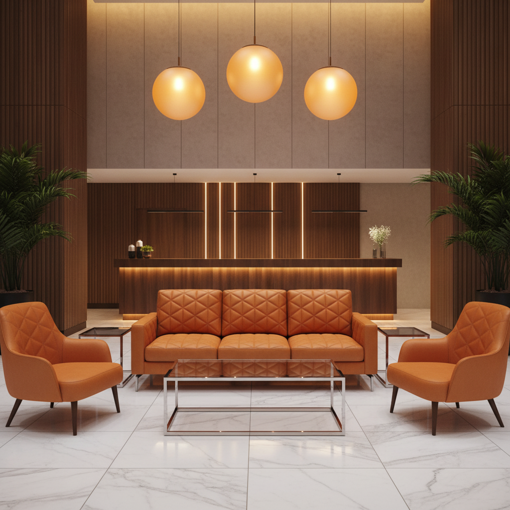 Tres Palmas - Persimmon Upholstered Sofa | Architectural Fabrics
