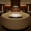 Woven Textile Texture Soft Gold Upholstered Banquette | Architectural Fabrics