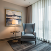 Ultrasuede Ice Blue Grey-Blue Upholstered Chair | Ultrasuede Upholstery