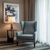 Woven Linear Texture Azure Mist Upholstered Chair | Architectural Fabrics