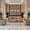 Fine Woven Texture Neutral Beige Upholstered Sofa | Architectural Fabrics