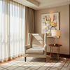 Brushed Linen Weave Natural Linen Upholstered Chair | Architectural Fabrics