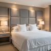 Fine Woven Texture Silver Grey Upholstered Headboard | Architectural Fabrics