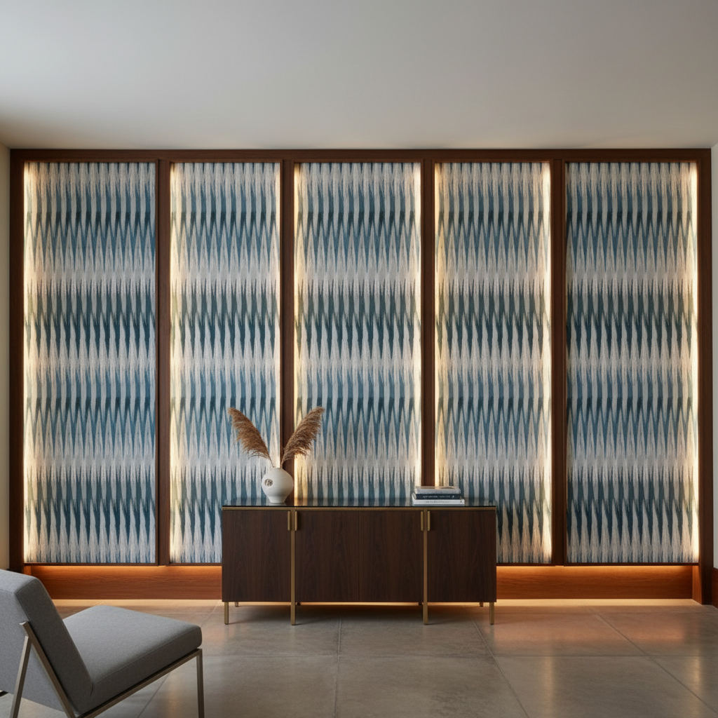 Apache - Azure Tide Silicone Hybrid Upholstered Wall Panel | Architectural Fabrics