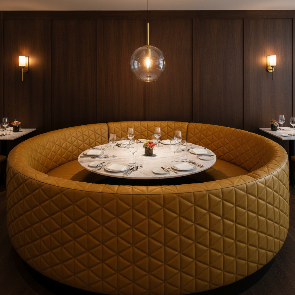 Tres Palmas - Honeycomb Upholstered Banquette | Architectural Fabrics