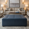 Runaway Bay - Blueberry Upholstered Ottoman | Architectural Fabrics