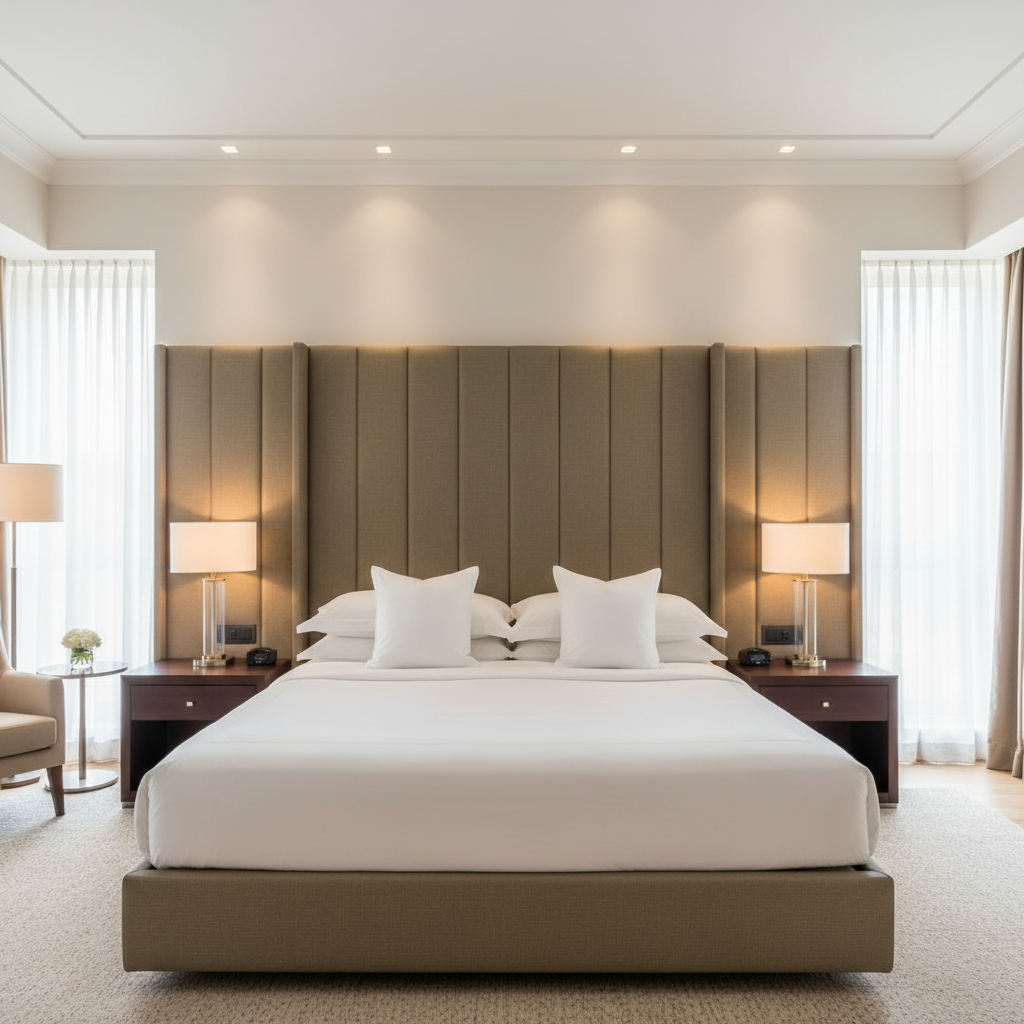 Aarden - Earthen Taupe Silicone Hybrid Upholstered Headboard | Architectural Fabrics
